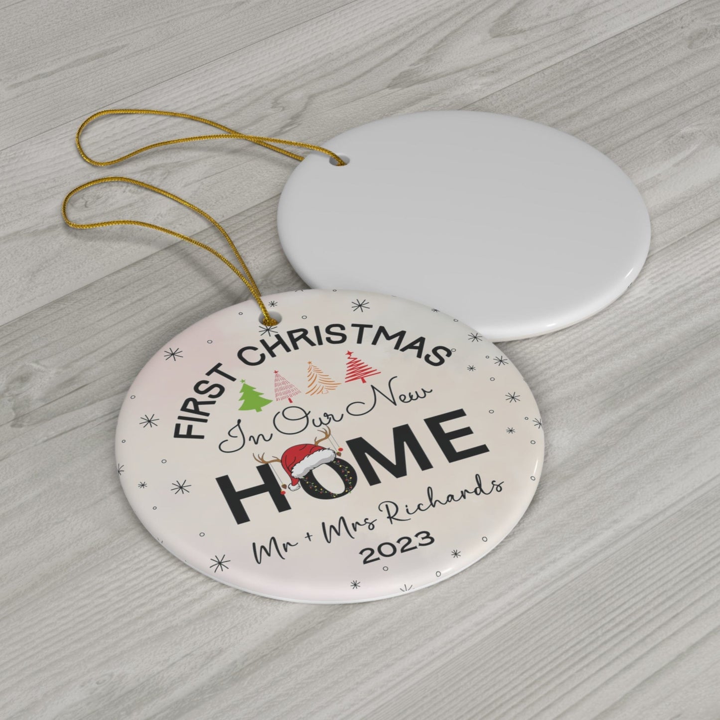 Custom First Christmas in New Home Ceramic Ornament, 1-Pack