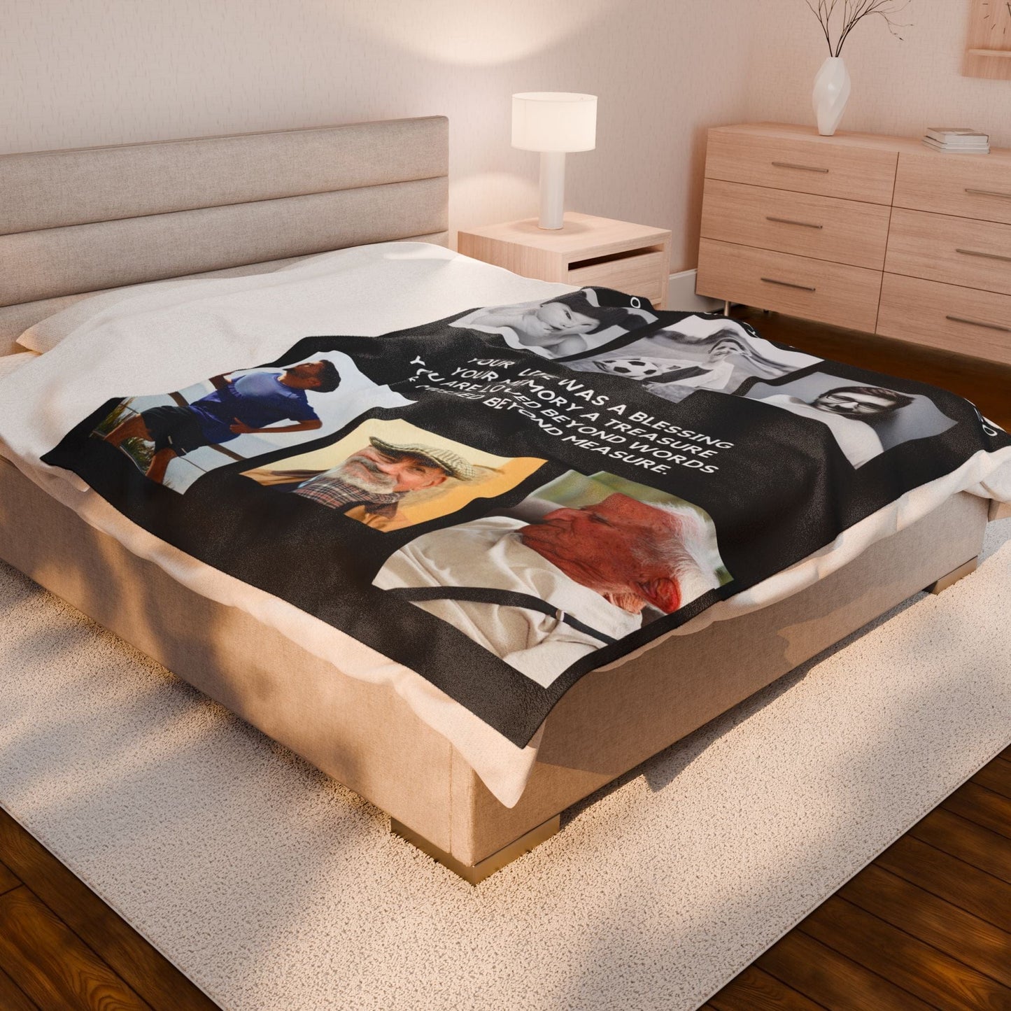 6 Photo Upload Velveteen Plush Blanket