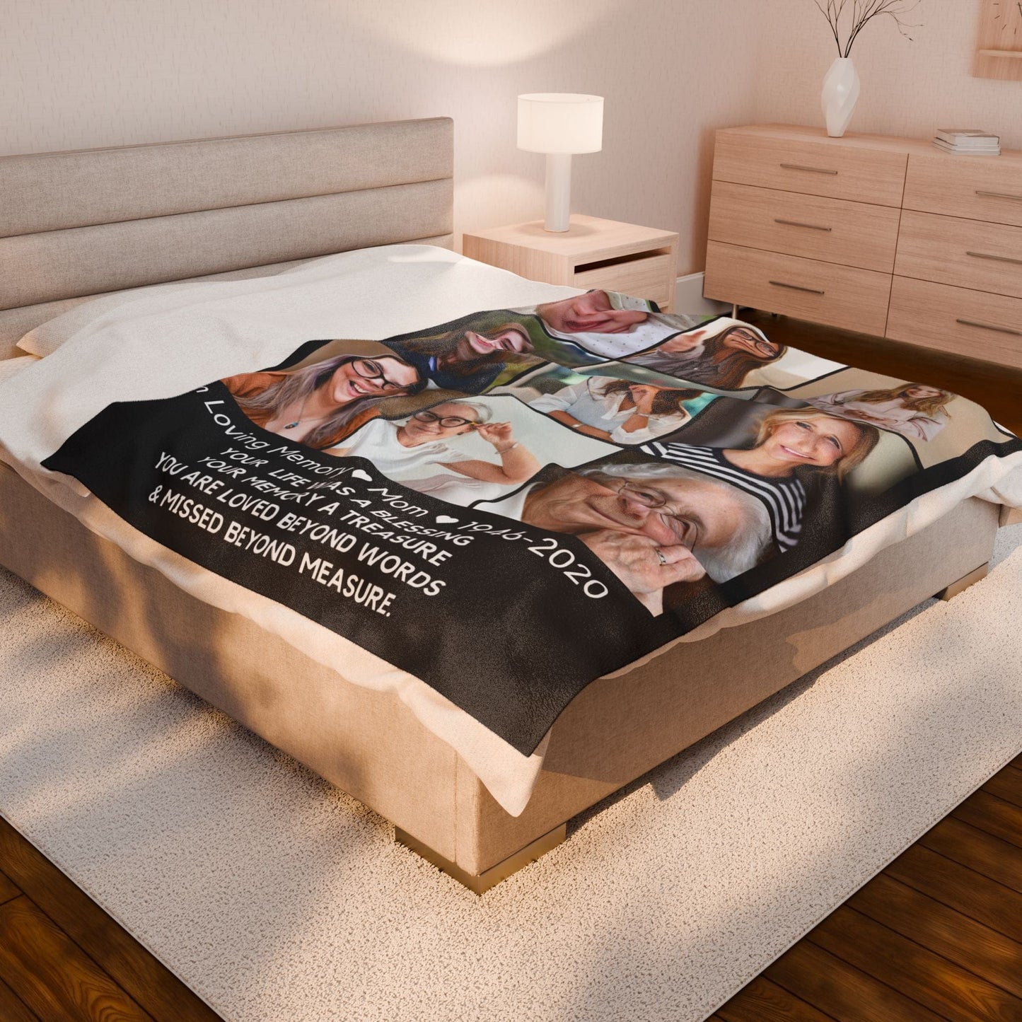 9 Photo Upload Velveteen Plush Blanket