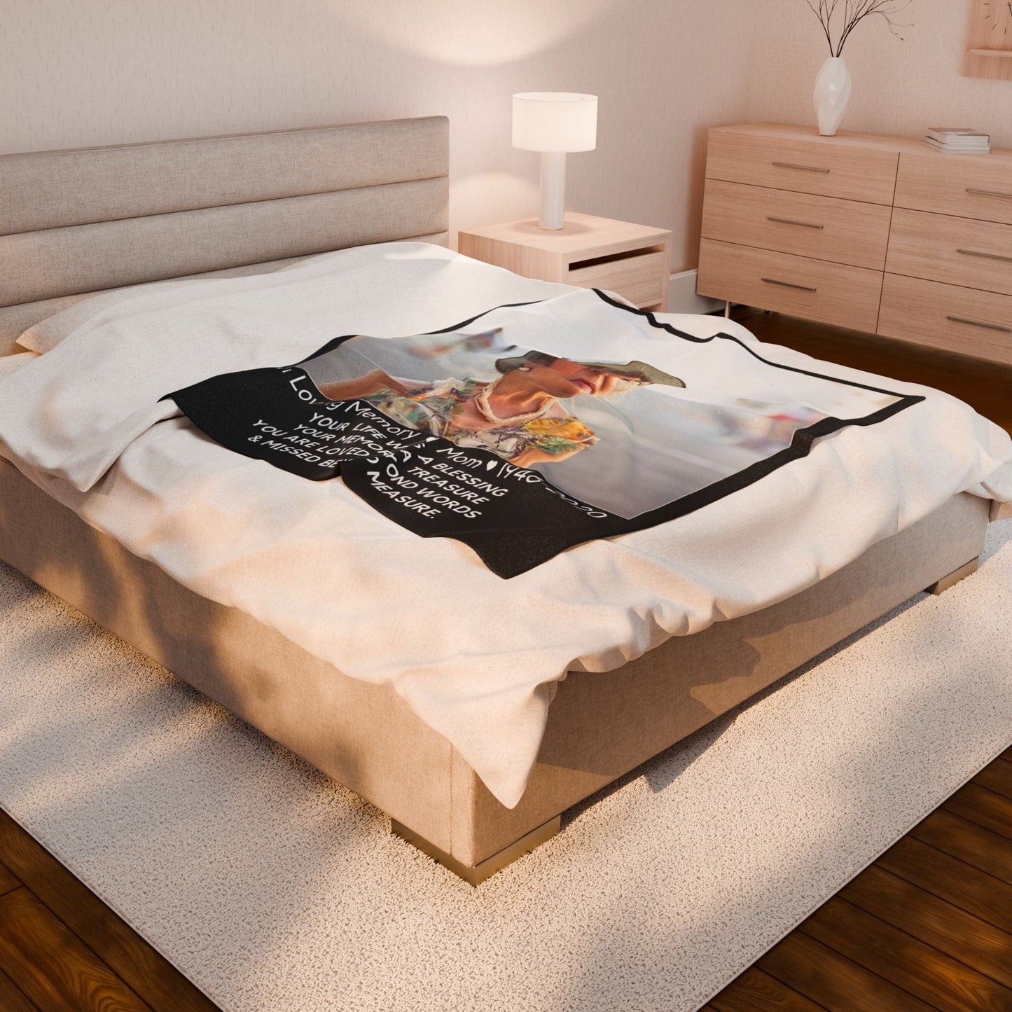 I Photo Upload Velveteen Plush Blanket