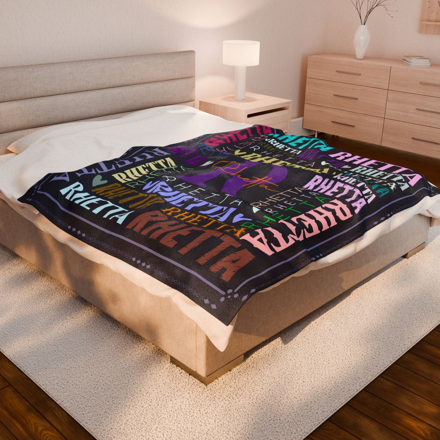 Custom Name Velveteen Plush Blanket