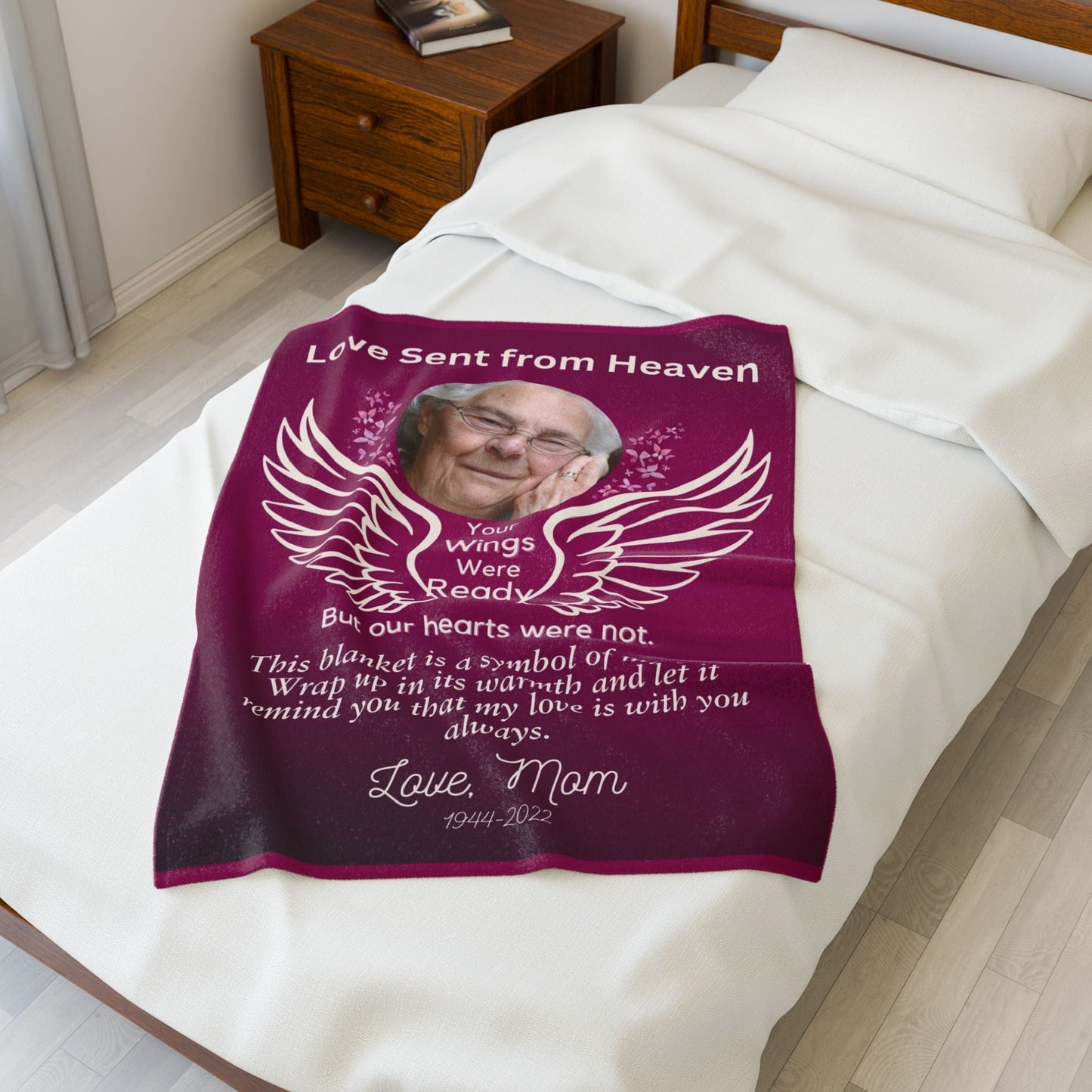 Love Sent From Heaven 1 Photo Upload Velveteen Plush Blanket