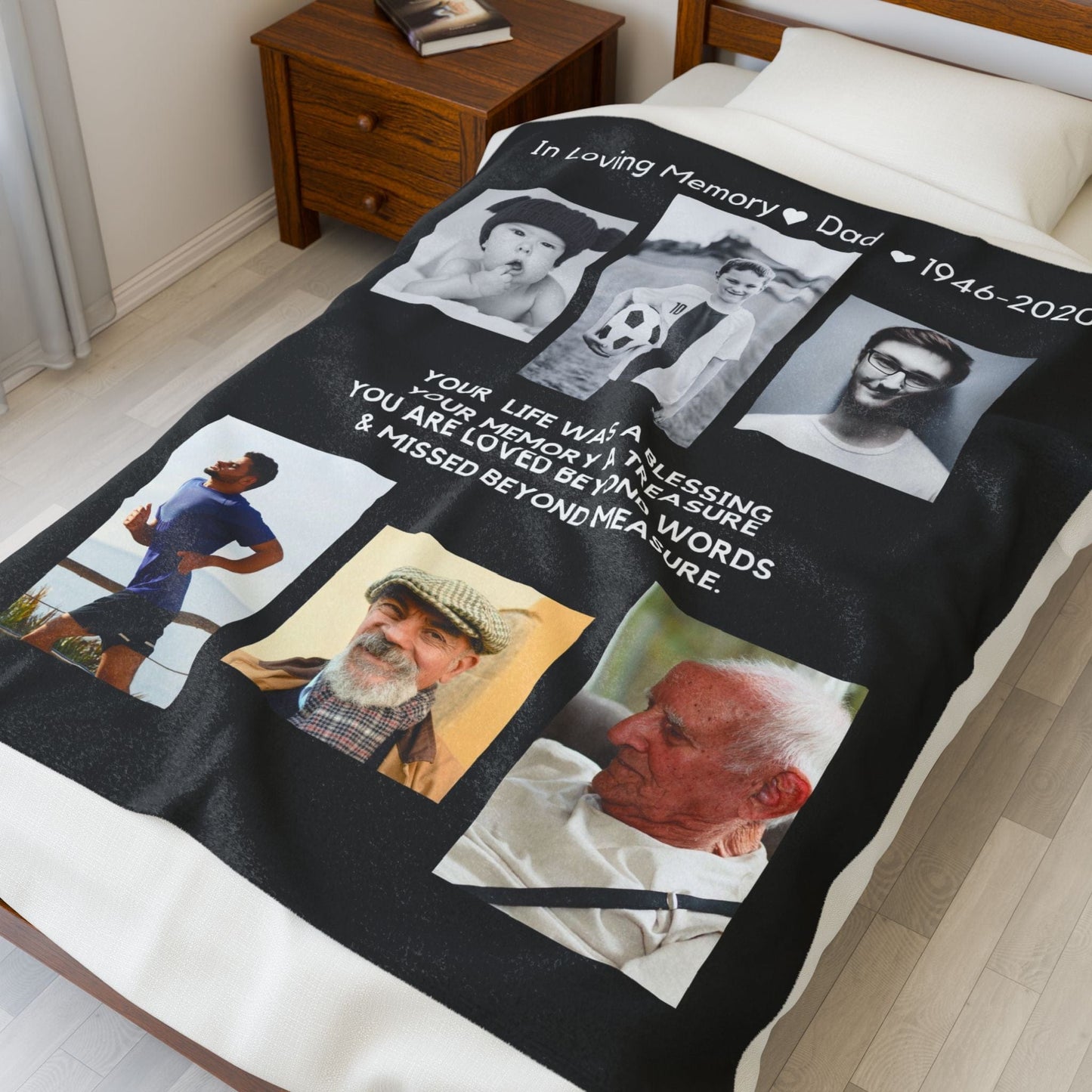 6 Photo Upload Velveteen Plush Blanket