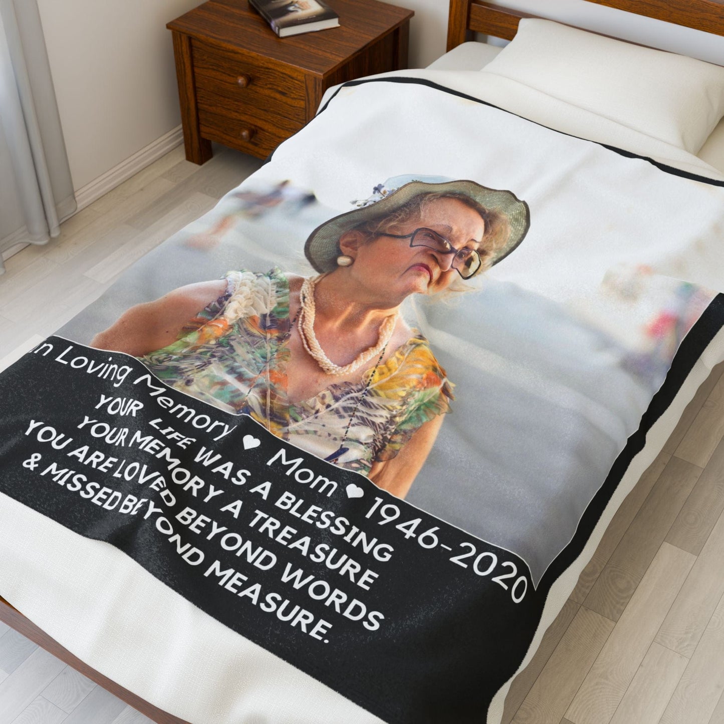 I Photo Upload Velveteen Plush Blanket
