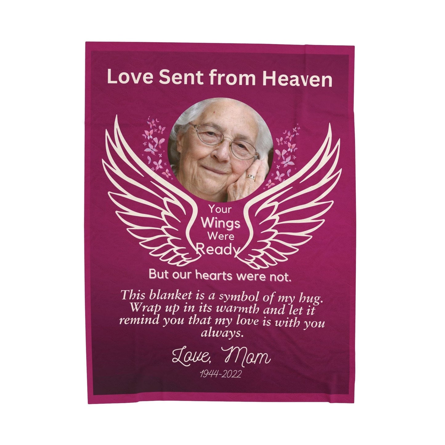 Love Sent From Heaven 1 Photo Upload Velveteen Plush Blanket