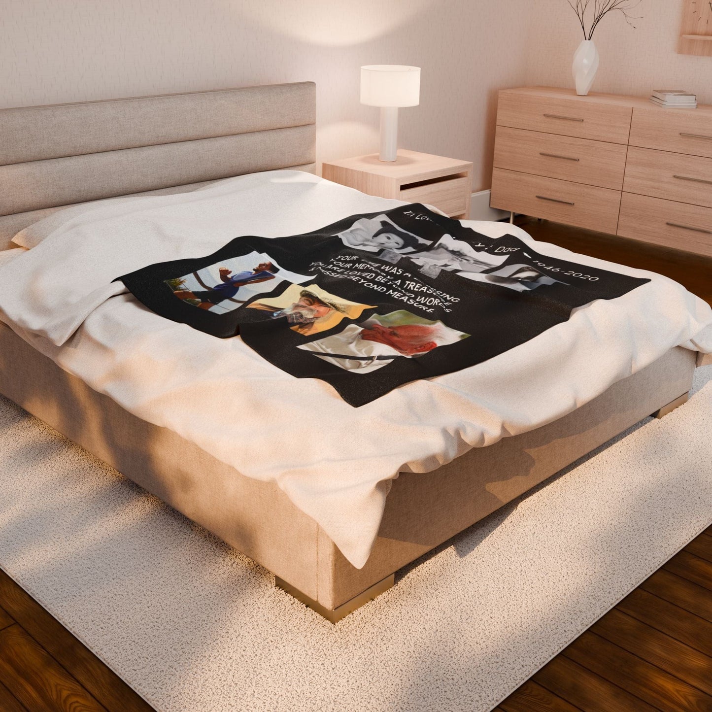 6 Photo Upload Velveteen Plush Blanket