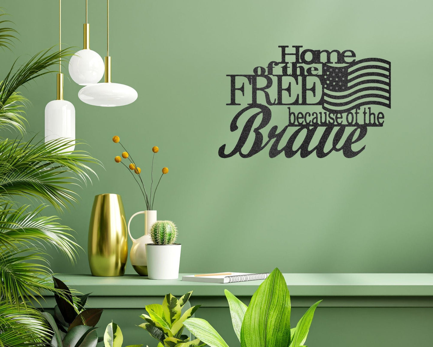 Home of the Free Metal Sign