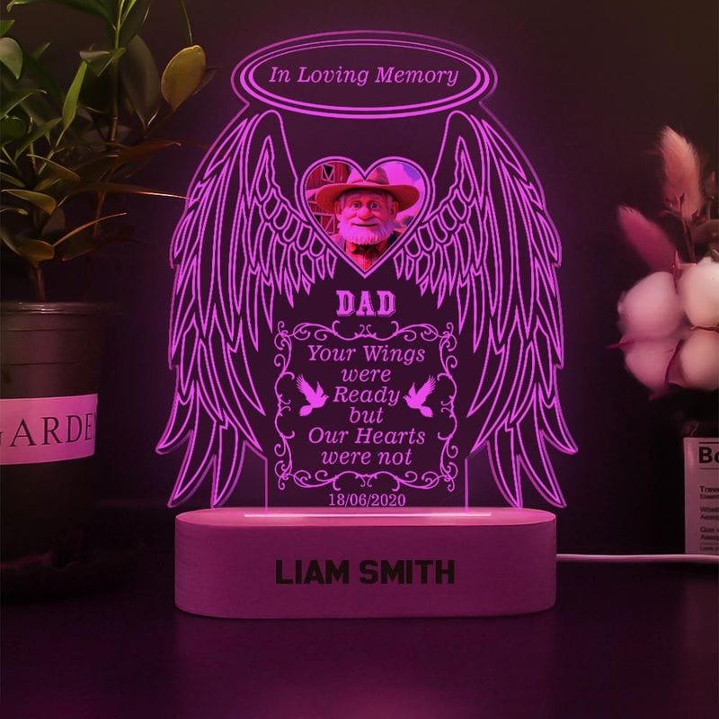 Custom In Loving Memory Wings Acrylic Sign