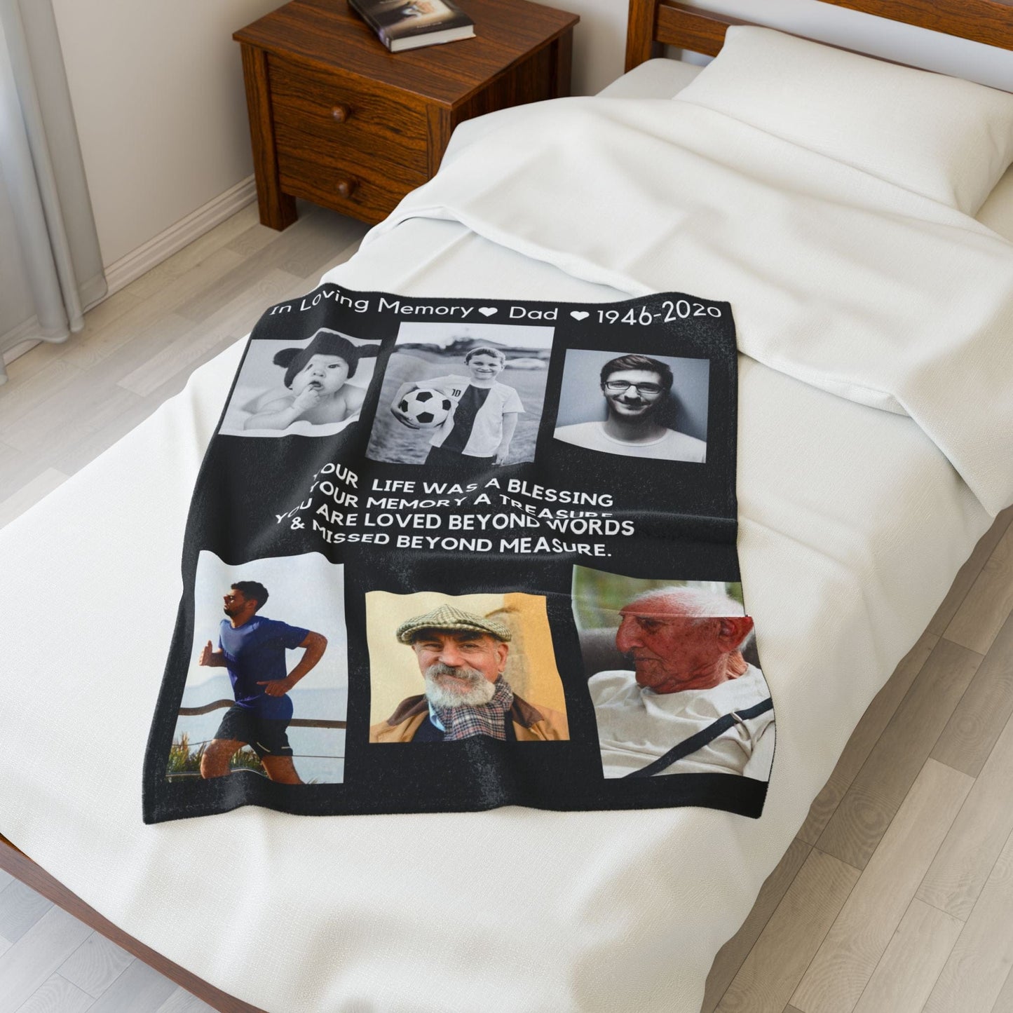 6 Photo Upload Velveteen Plush Blanket