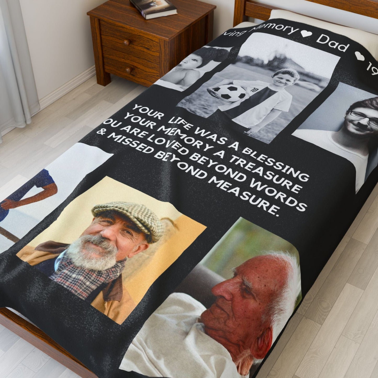 6 Photo Upload Velveteen Plush Blanket