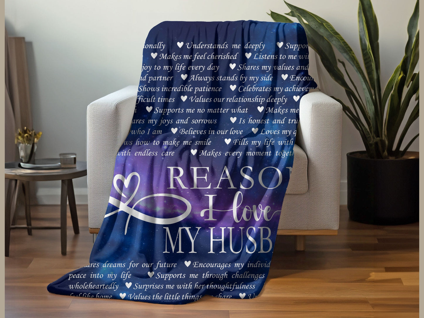 Customized Name Upload Blue Velveteen Plush Blanket