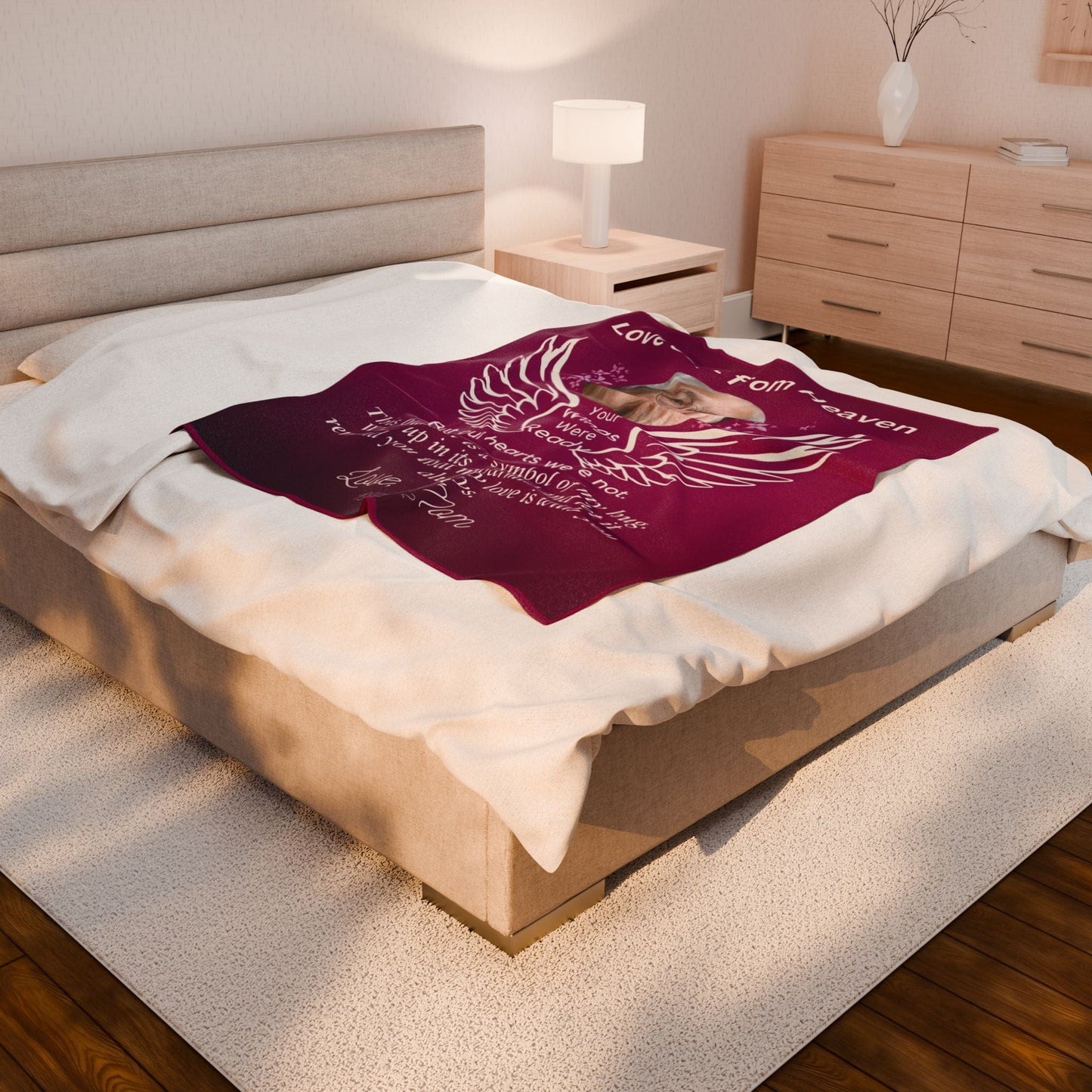 Love Sent From Heaven 1 Photo Upload Velveteen Plush Blanket