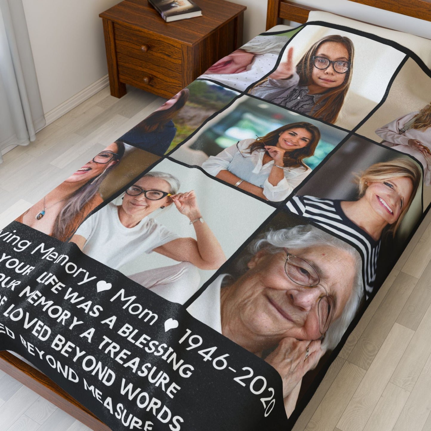 9 Photo Upload Velveteen Plush Blanket