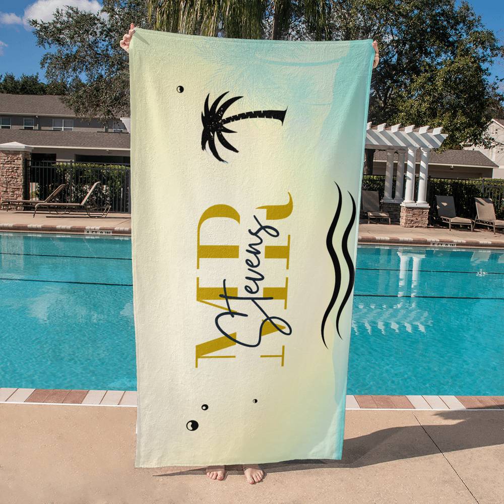Custom Mr Lastname Large Beach Towel