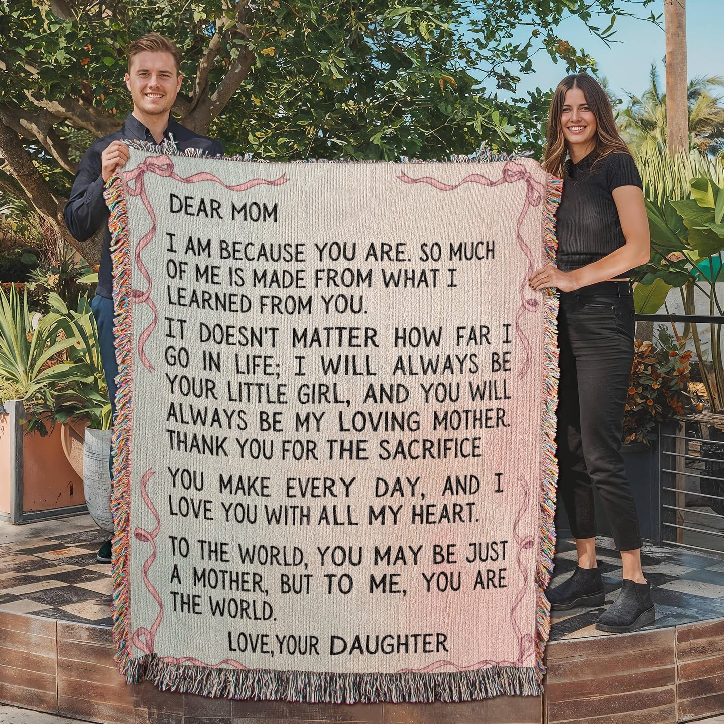 Gift for Mom - With All My Heart Woven Blanket
