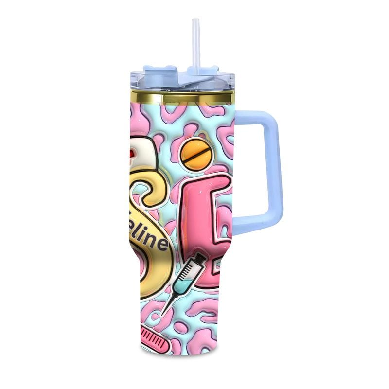 Custom Nurse Name 40oz Gold Stainless Steel Tumbler