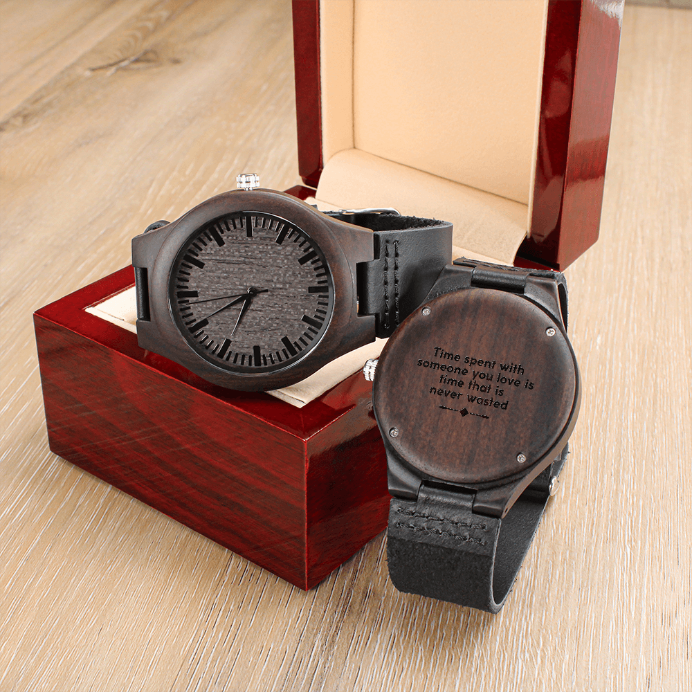 Gift For Men - Someone You Love -  Mens Engraved Wooden Watch