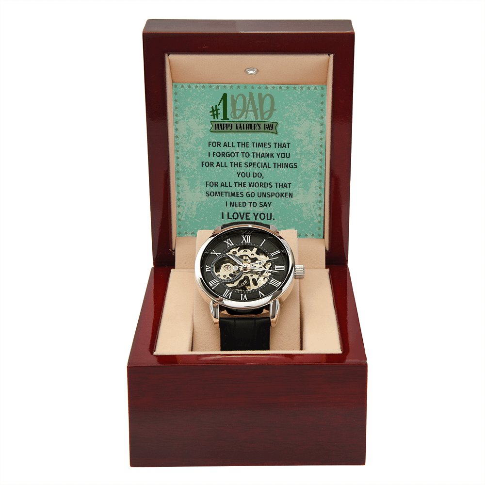 Gift For Dad - My Number One Daddy - Men´s Openwork Watch