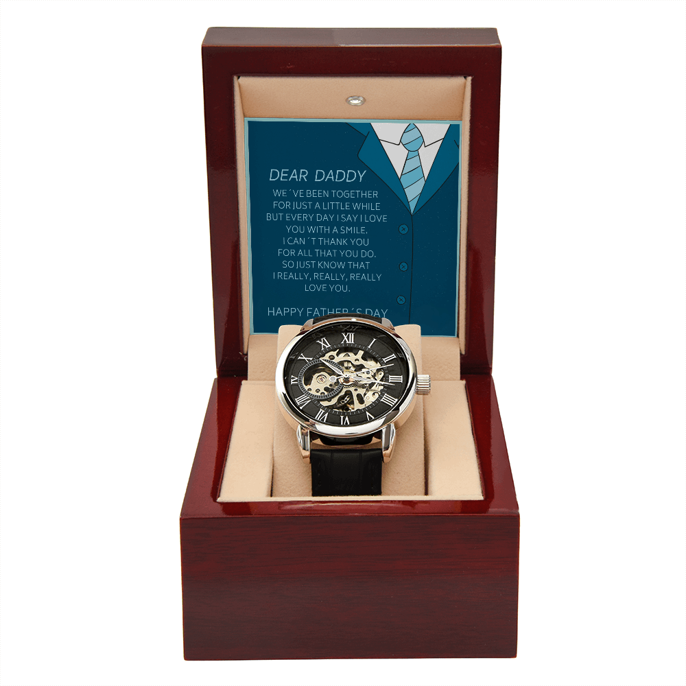 Father´s Day Gift - Just A Little While, Daddy - Men´s Openwork Watch