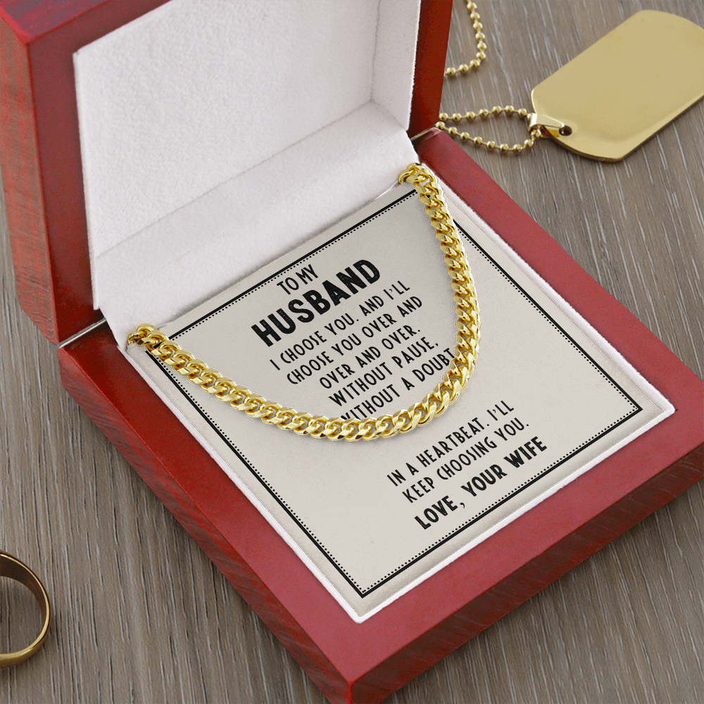 Husband - I Choose you - Cuban Link Chain