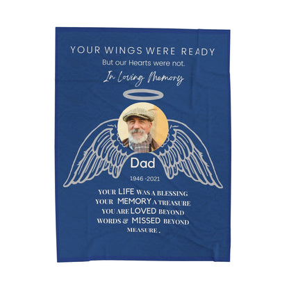 Your Wings 1 Photo Upload Velveteen Plush Blanket