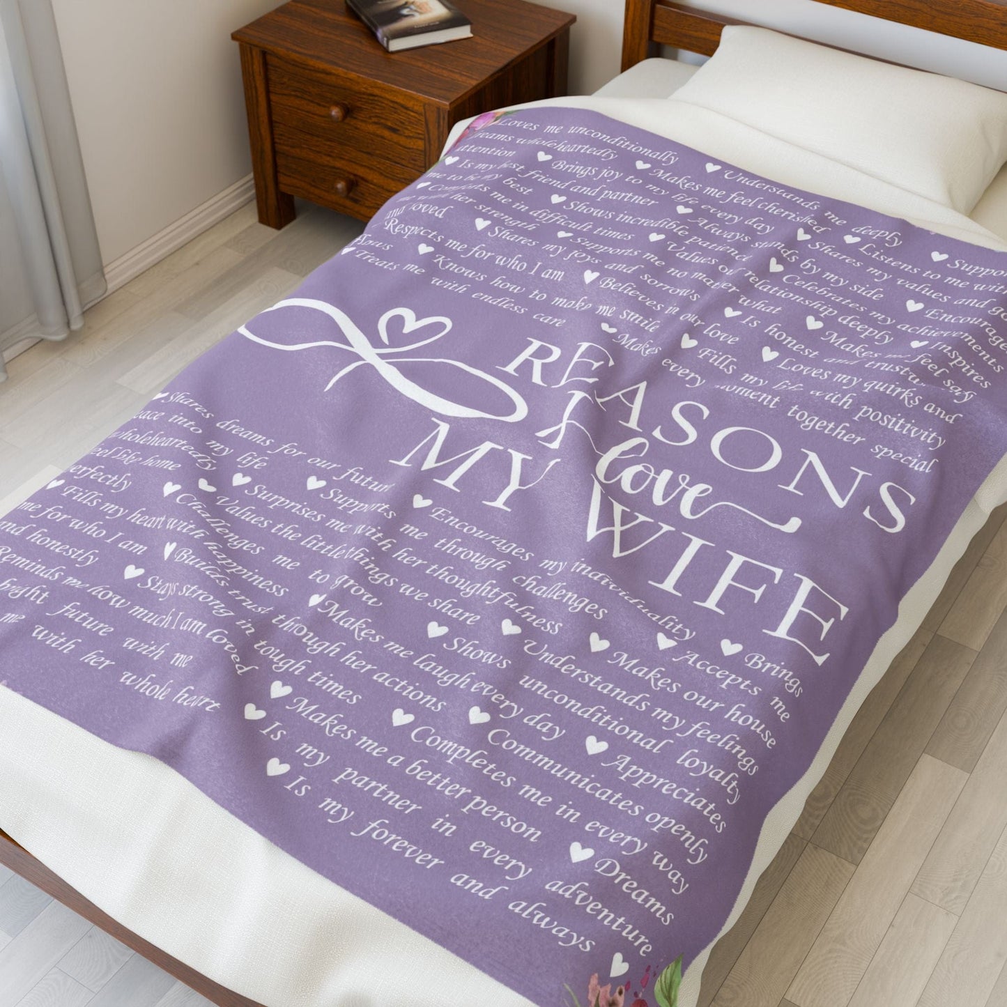 Personalized Name Upload Purple Velveteen Plush Blanket