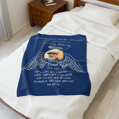 Your Wings 1 Photo Upload Velveteen Plush Blanket