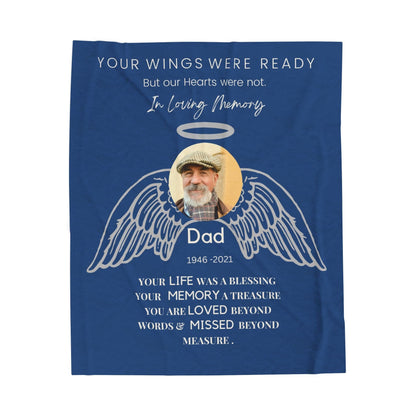 Your Wings 1 Photo Upload Velveteen Plush Blanket