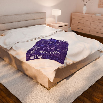 Personalized Name Upload Text Name Velveteen Plush Blanket