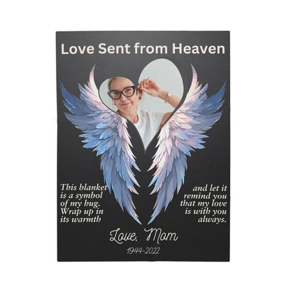 Love Sent From Heaven 1 Photo Upload Velveteen Plush Blanket