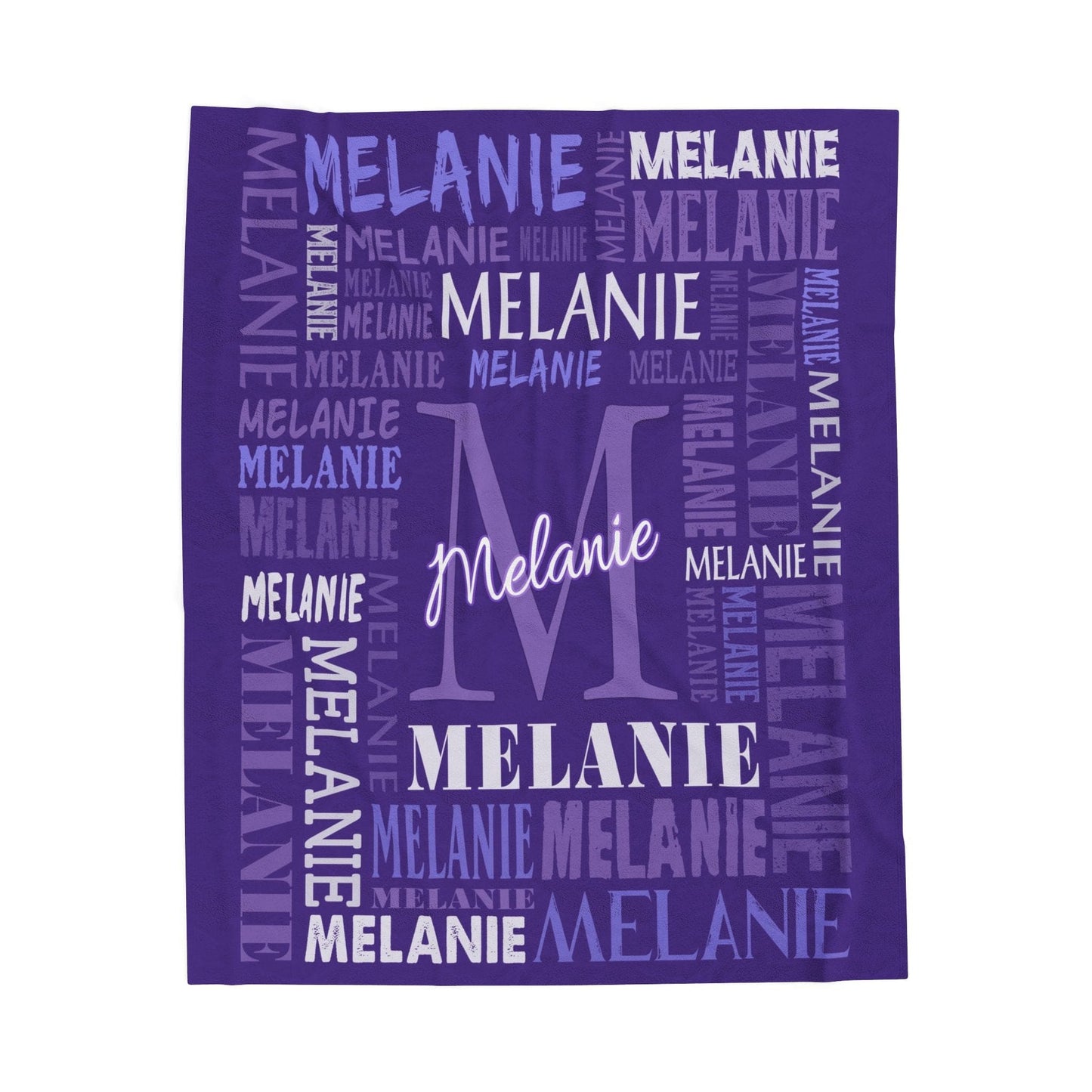 Personalized Name Upload Text Name Velveteen Plush Blanket