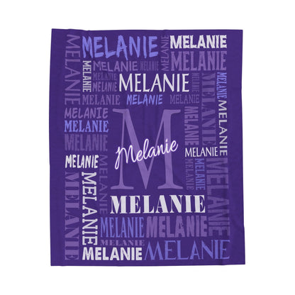 Personalized Name Upload Text Name Velveteen Plush Blanket
