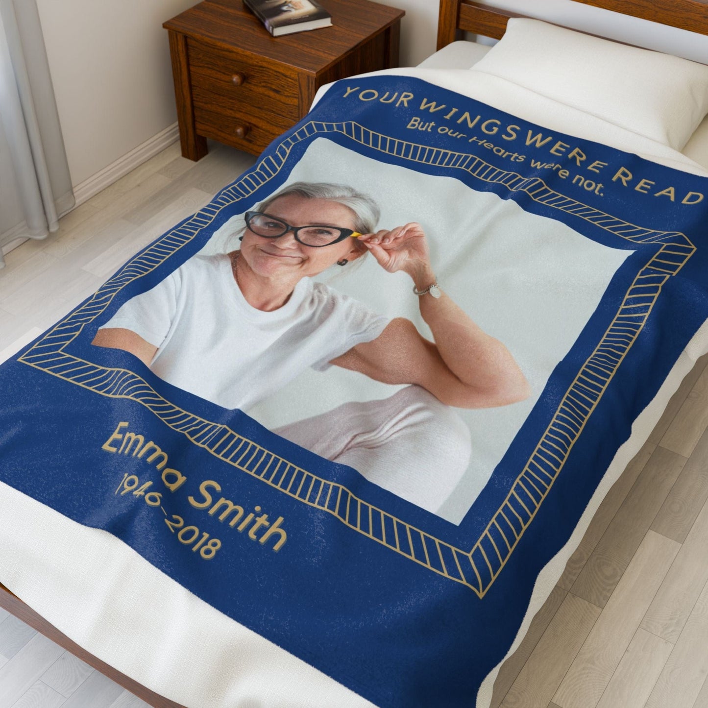 Your Wings 1 Upload Blue Velveteen Plush Blanket