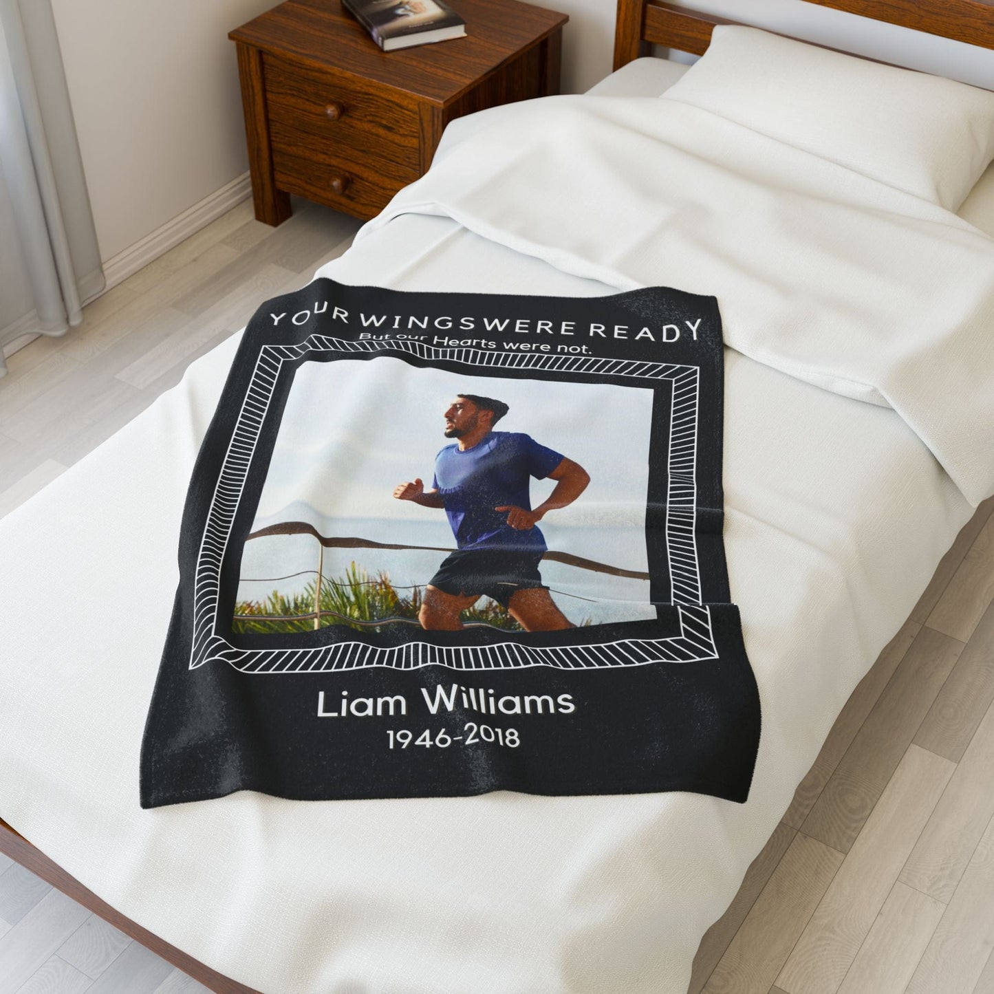 Your Wings 1 Upload Black Velveteen Plush Blanket