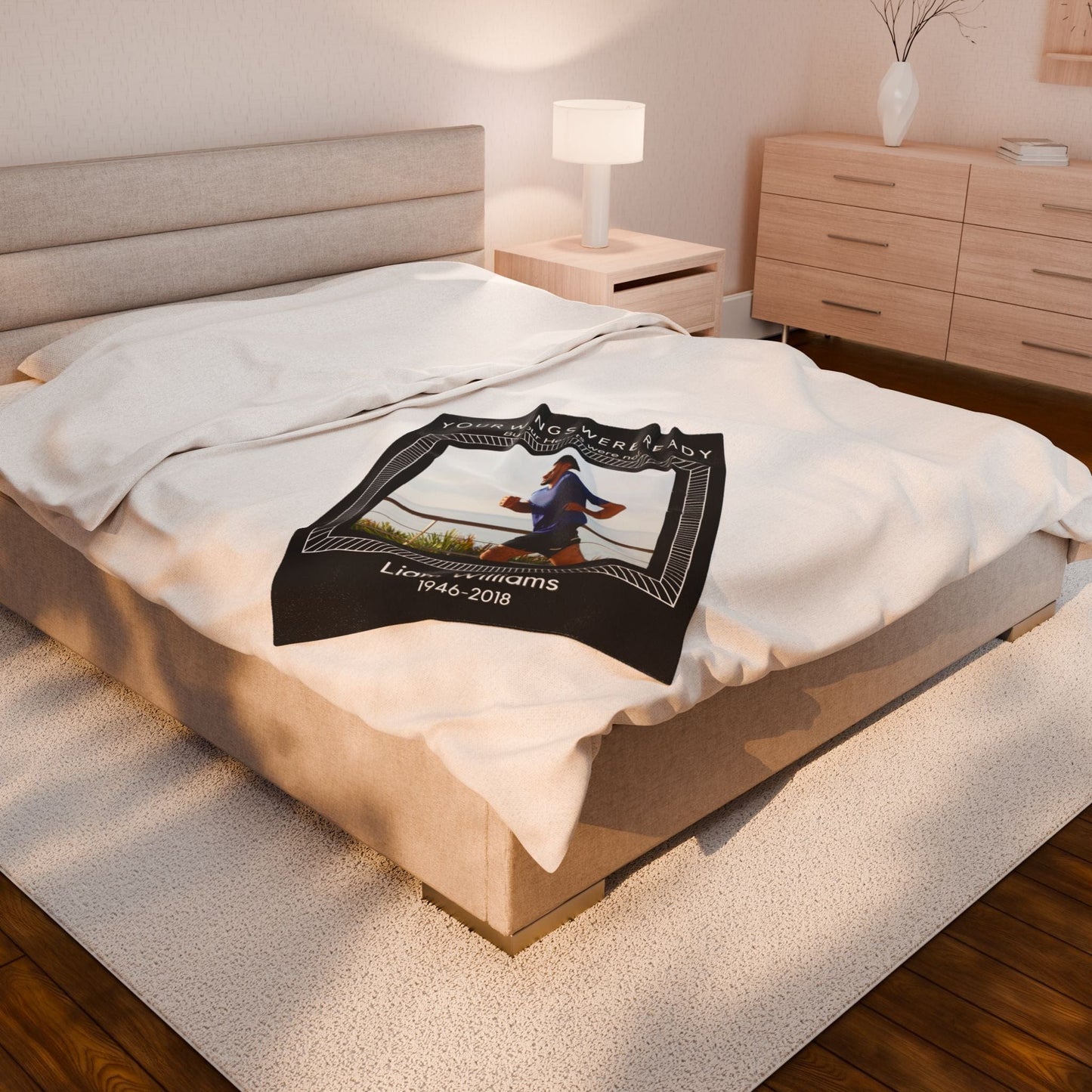 Your Wings 1 Upload Black Velveteen Plush Blanket