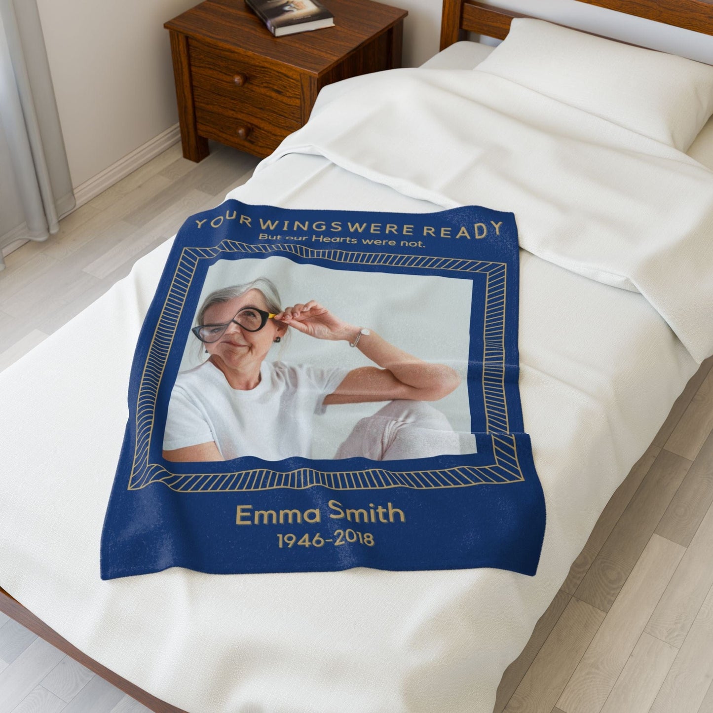 Your Wings 1 Upload Blue Velveteen Plush Blanket