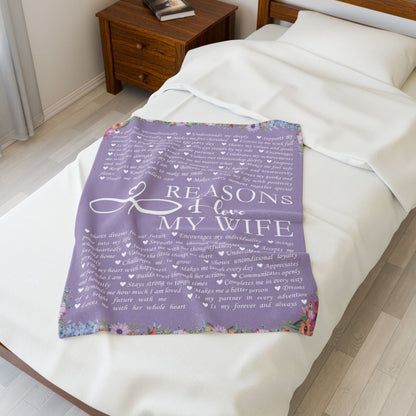 Personalized Name Upload Purple Velveteen Plush Blanket