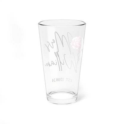 Custom Name Birthflower Mixing Glass, 16oz
