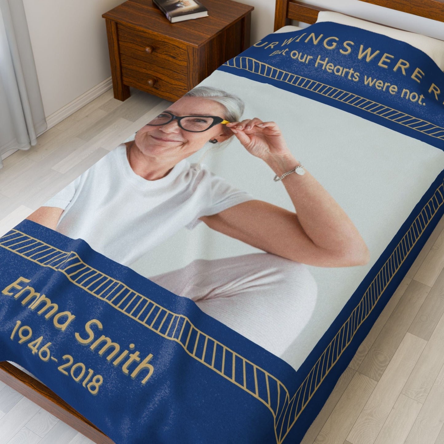 Your Wings 1 Upload Blue Velveteen Plush Blanket