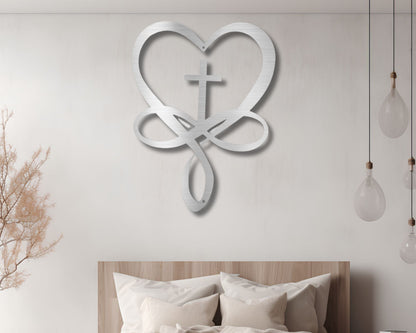 Love Infinity Cross - Metal Steel Sign