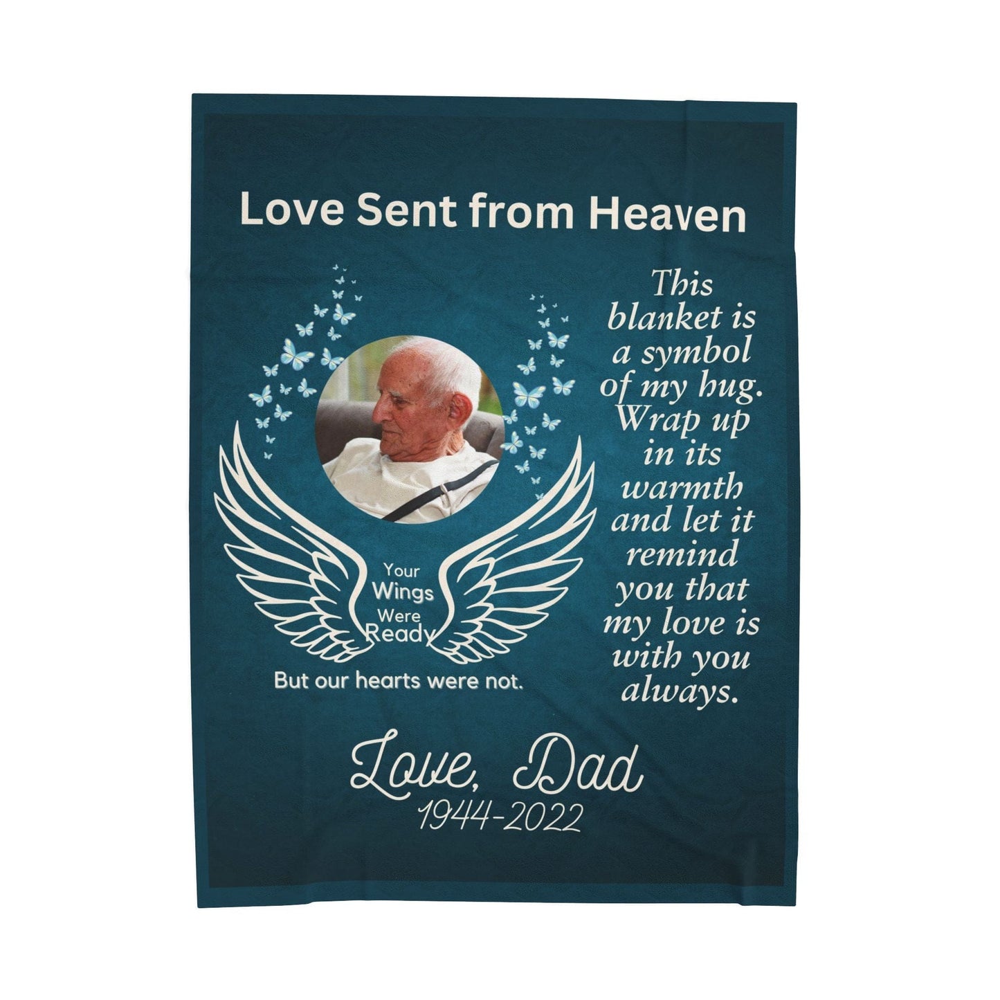 Love Sent From Heaven 1 Photo Upload Velveteen Plush Blanket