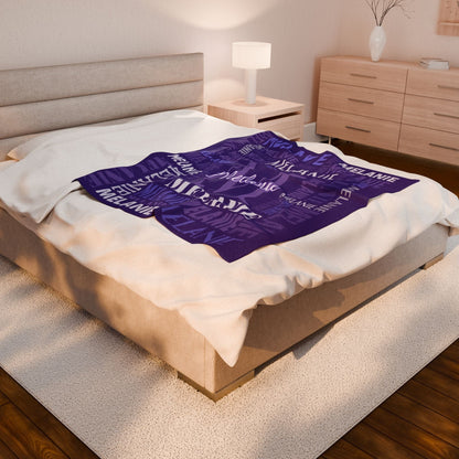 Personalized Name Upload Text Name Velveteen Plush Blanket