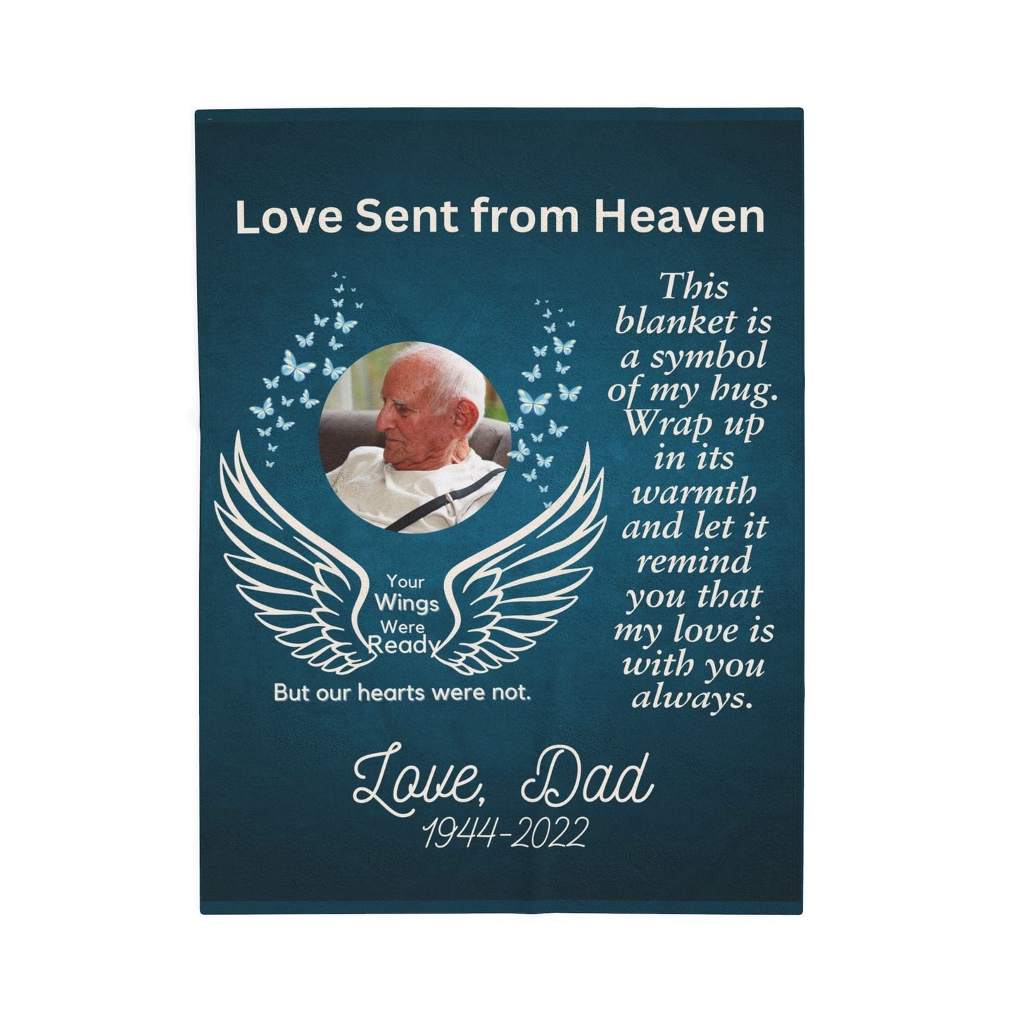 Love Sent From Heaven 1 Photo Upload Velveteen Plush Blanket