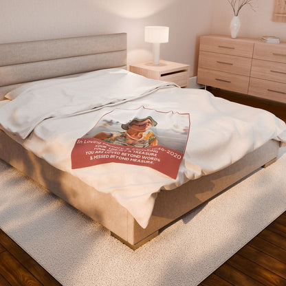 1 Photo Upload Blush Velveteen Plush Blanket