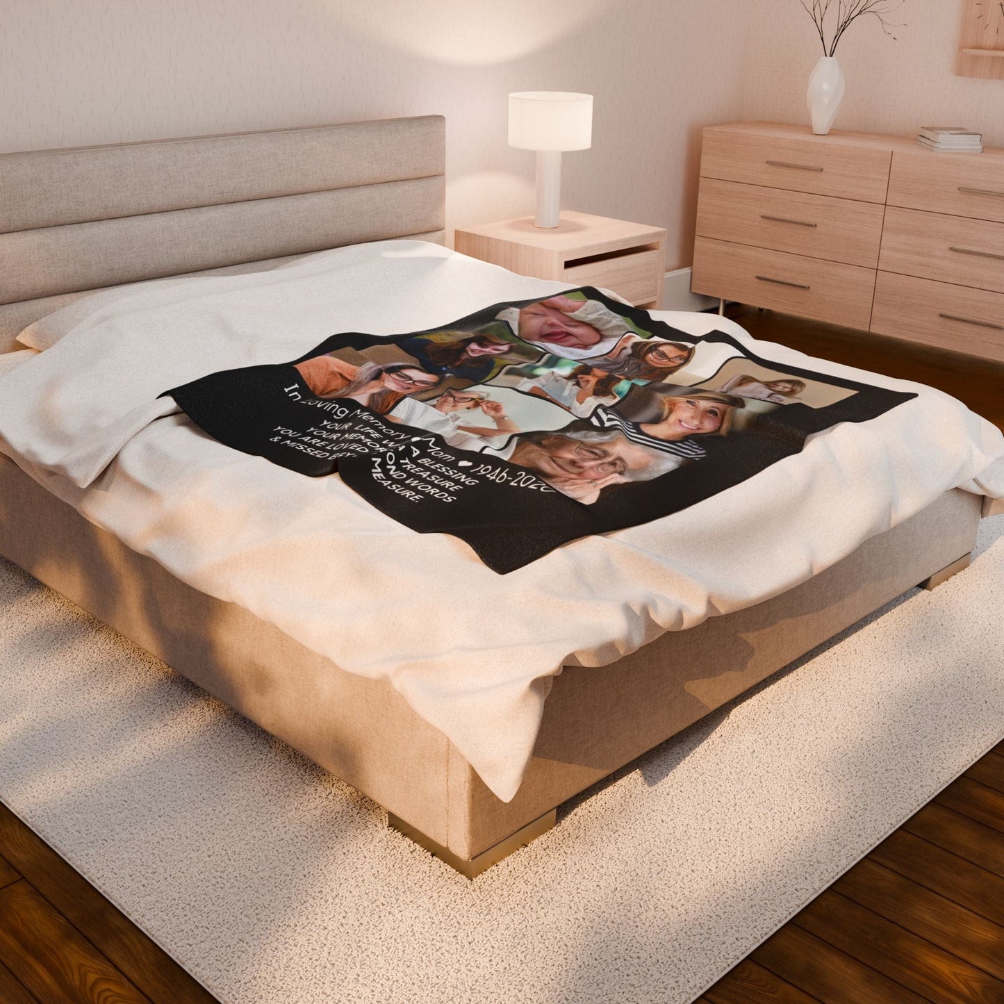 9 Photo Upload Velveteen Plush Blanket