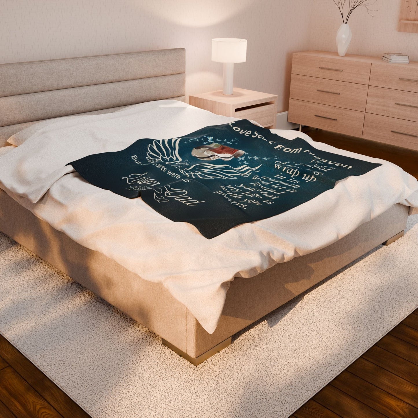 Love Sent From Heaven 1 Photo Upload Velveteen Plush Blanket