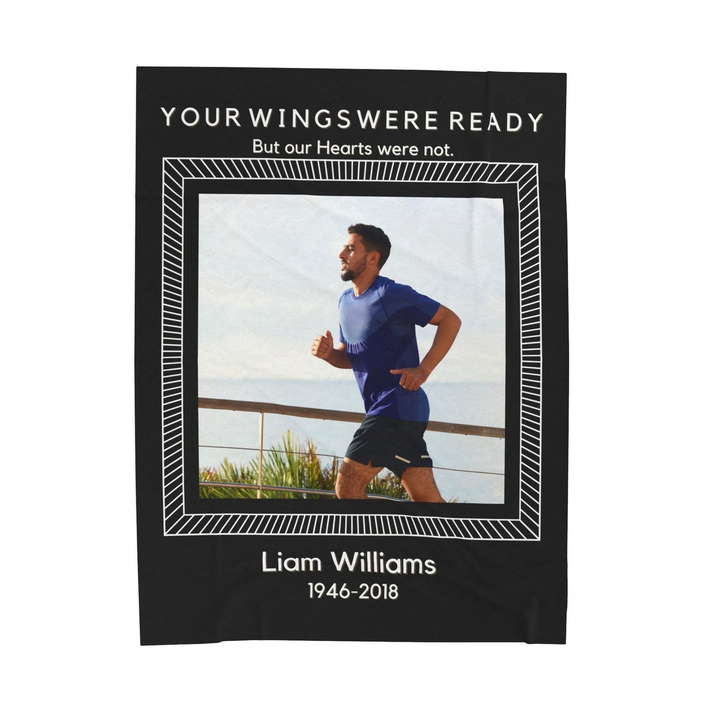 Your Wings 1 Upload Black Velveteen Plush Blanket