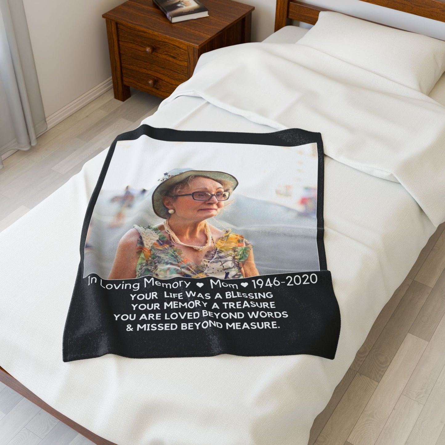 I Photo Upload Velveteen Plush Blanket