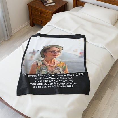 I Photo Upload Velveteen Plush Blanket