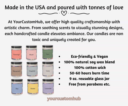 Custom Message Scented Candle Gift for Valentine, Birthday, Anniversary